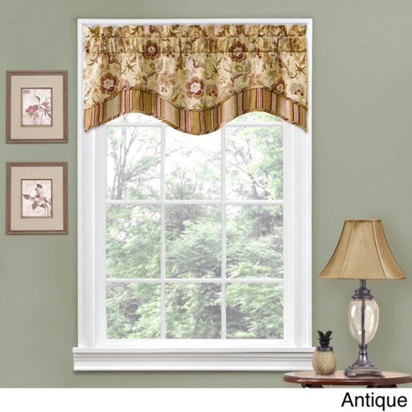 Set of 2 Traditions by Waverly Navarra Floral Window Valances 52 x 16 NEW NIP - Picture 1 of 6